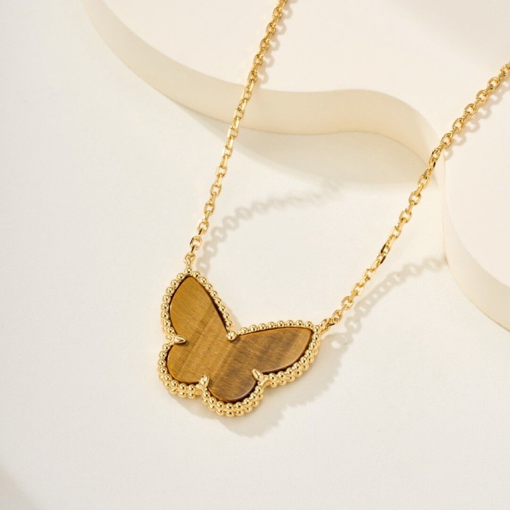 Van Cleef & Arpels 18K Gold Butterfly Pendant Necklace